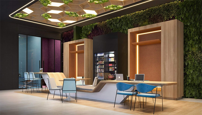 Coworking do empreendimento ALDEA Bias Fortes