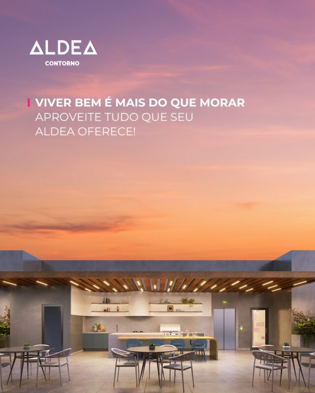 Quando o seu lazer é sinônimo de experiência COMPLETA

No ALDEA Contorno, cada espaço foi cuidadosamente pensado para oferecer praticidade. Para você aproveitar ao máximo: 

• Salão de festas com cozinha de apoio
• Coworking para sua produtividade no dia a dia
• Playground montessori integrado ao terraço
• Espaço fitness para manter a rotina de treinos
• Rooftop com gourmet, praça do fogo, terraço e horta compartilhada

Feito para vários estilos e perfeito para a sua vida.

- 1 e 2 quartos
📍 Av. do Contorno, 3424 - Santa Efigênia