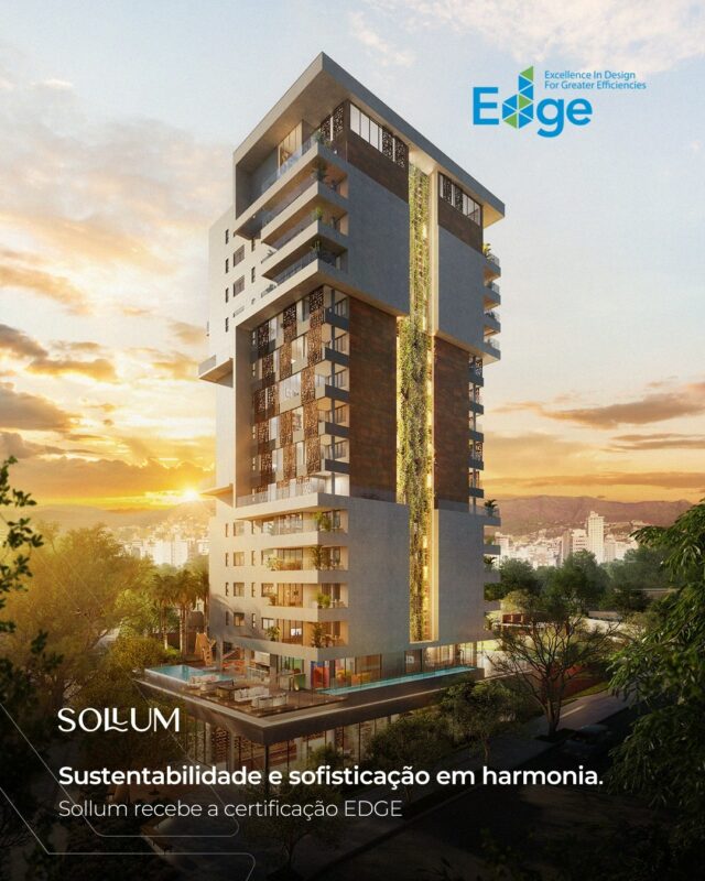 Nosso compromisso com inovação e sustentabilidade foi reconhecido internacionalmente. 

Pelo Sollum, recebemos a certificação EDGE (Excellence in Design for Greater Efficiencies), da International Finance Corporation (IFC). 

Isso valida o nosso compromisso com práticas sustentáveis e ambientes mais saudáveis, confortáveis e eficientes. 

Seguimos, com atenção em todos os detalhes, para você viver o novo! 

- Conheça mais sobre os nossos empreendimentos pelo sudoeste.com.br ou pelo link da bio.